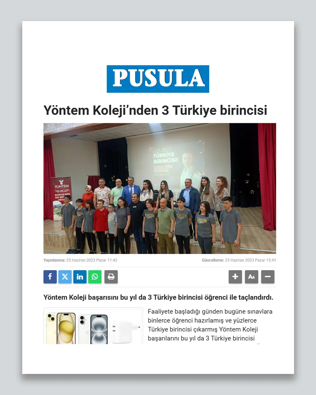 Yöntem Koleji’nden 3 Türkiye birincisi