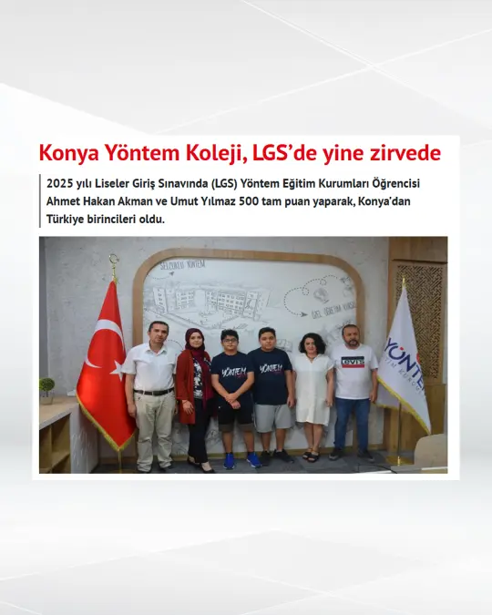 Konya Yöntem Koleji, LGS’de yine zirvede